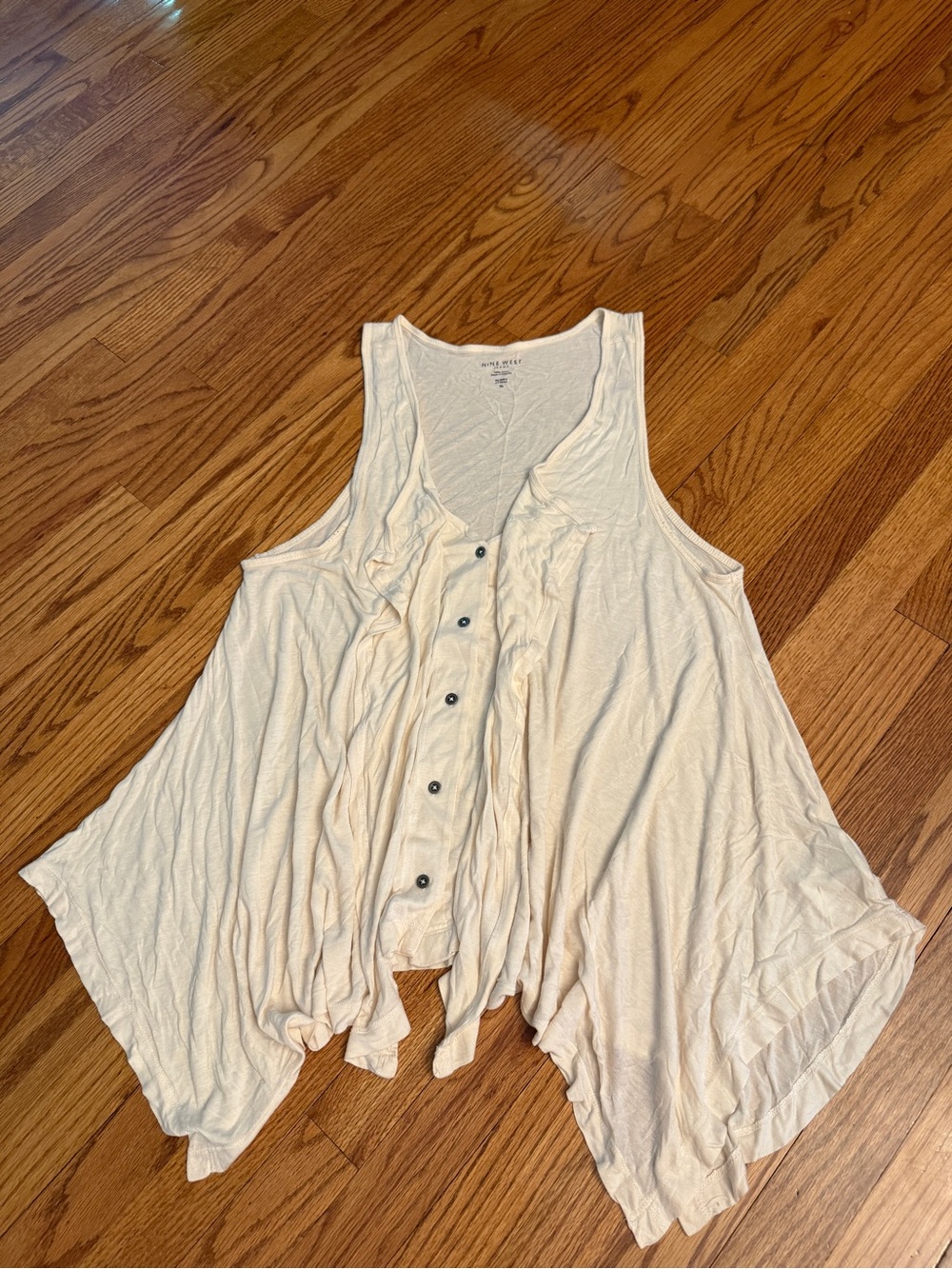Cream Button-Front Ruffle Vest - Picture 1 of 3